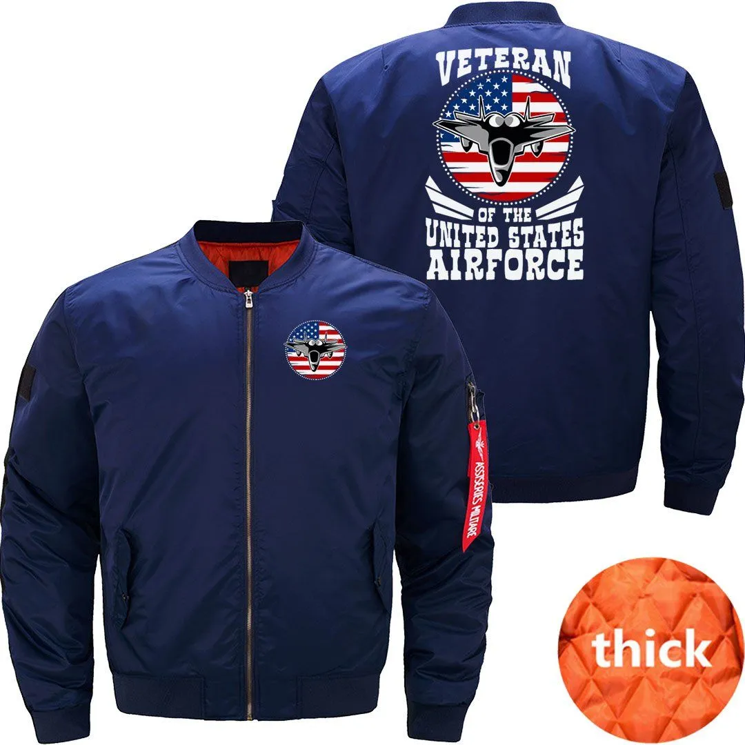 AIRFORCE US FLAG FIGHTER JET PATRIOTIC VETERAN BOMBER FLIGHT AVIATOR JACKET