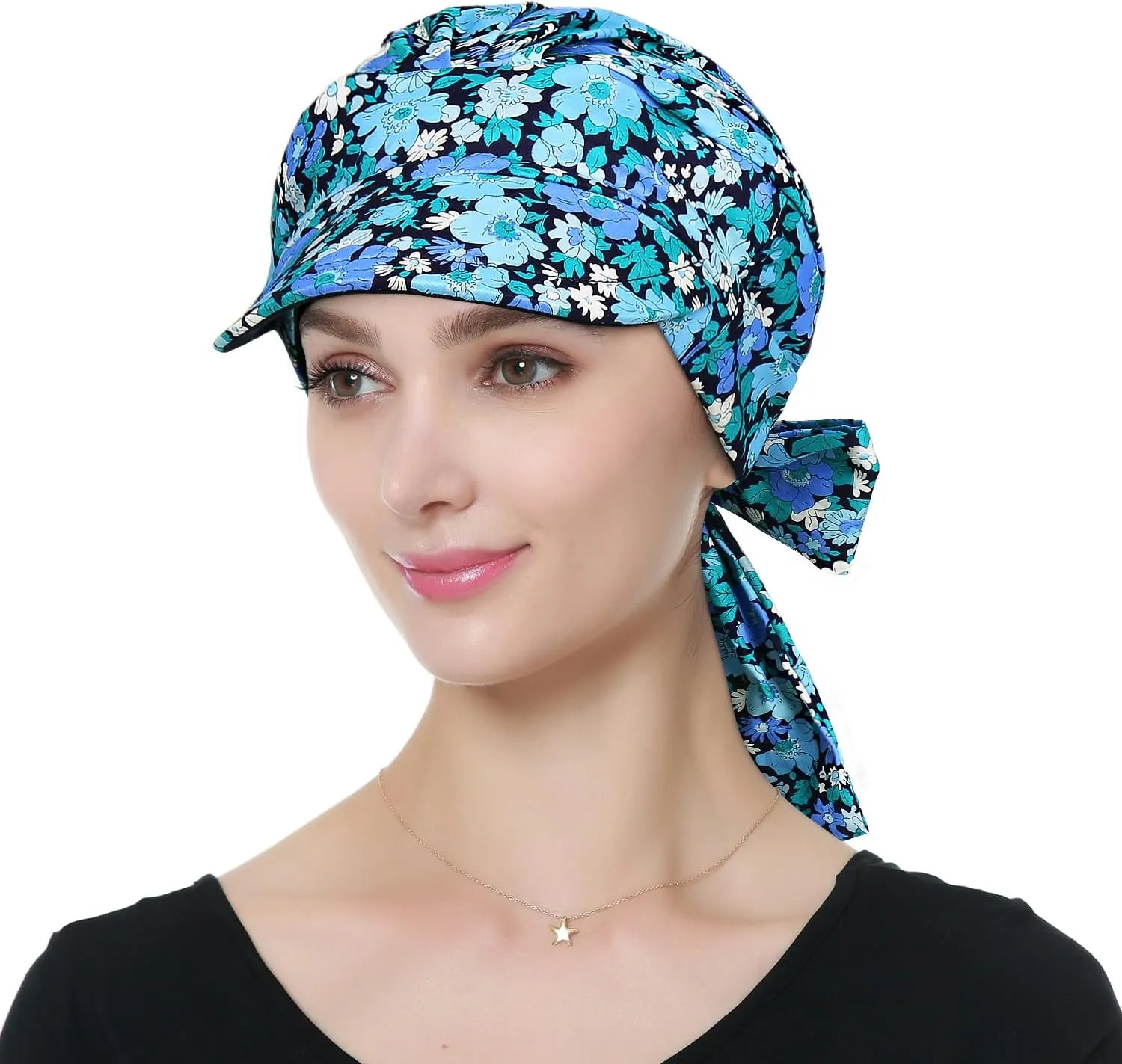 Alnorm Adjustable 100% Cotton Lace Up Turban Featuring Cotton Sweatbands Design