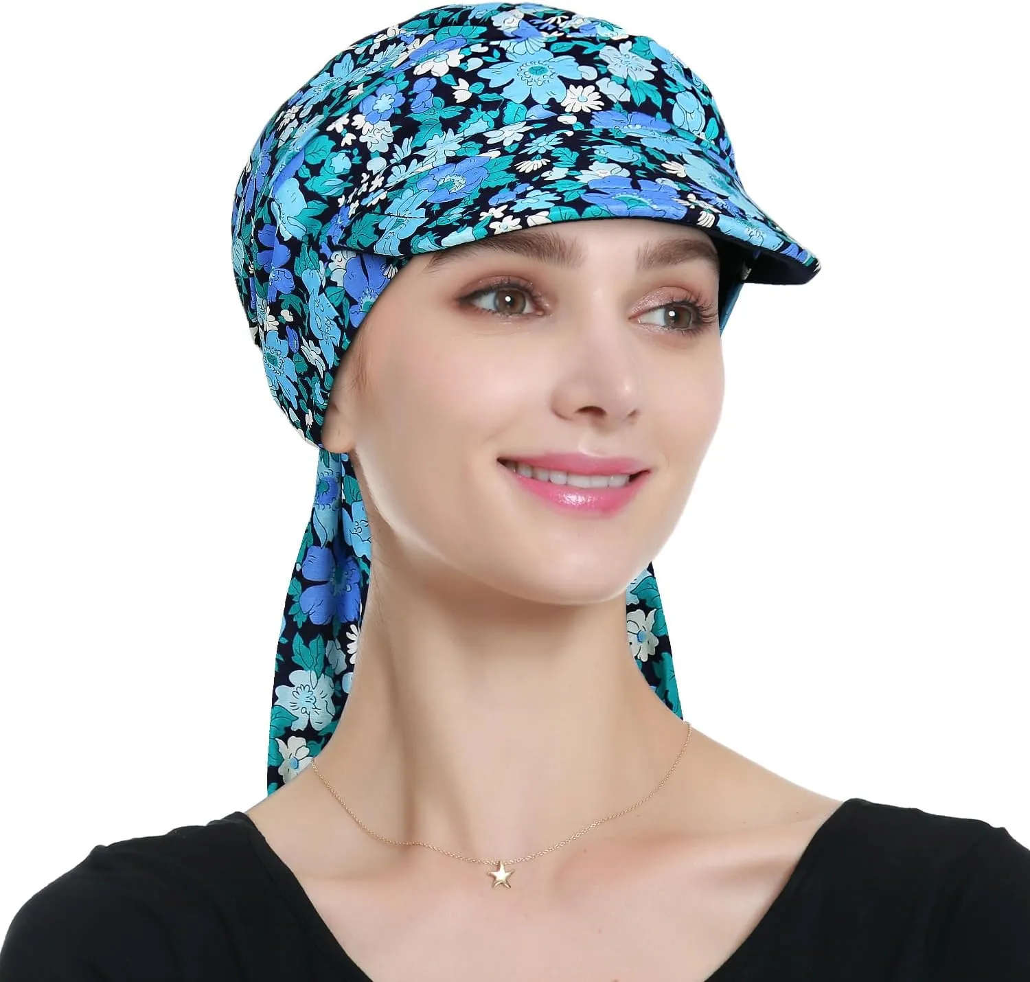 Alnorm Adjustable 100% Cotton Lace Up Turban Featuring Cotton Sweatbands Design