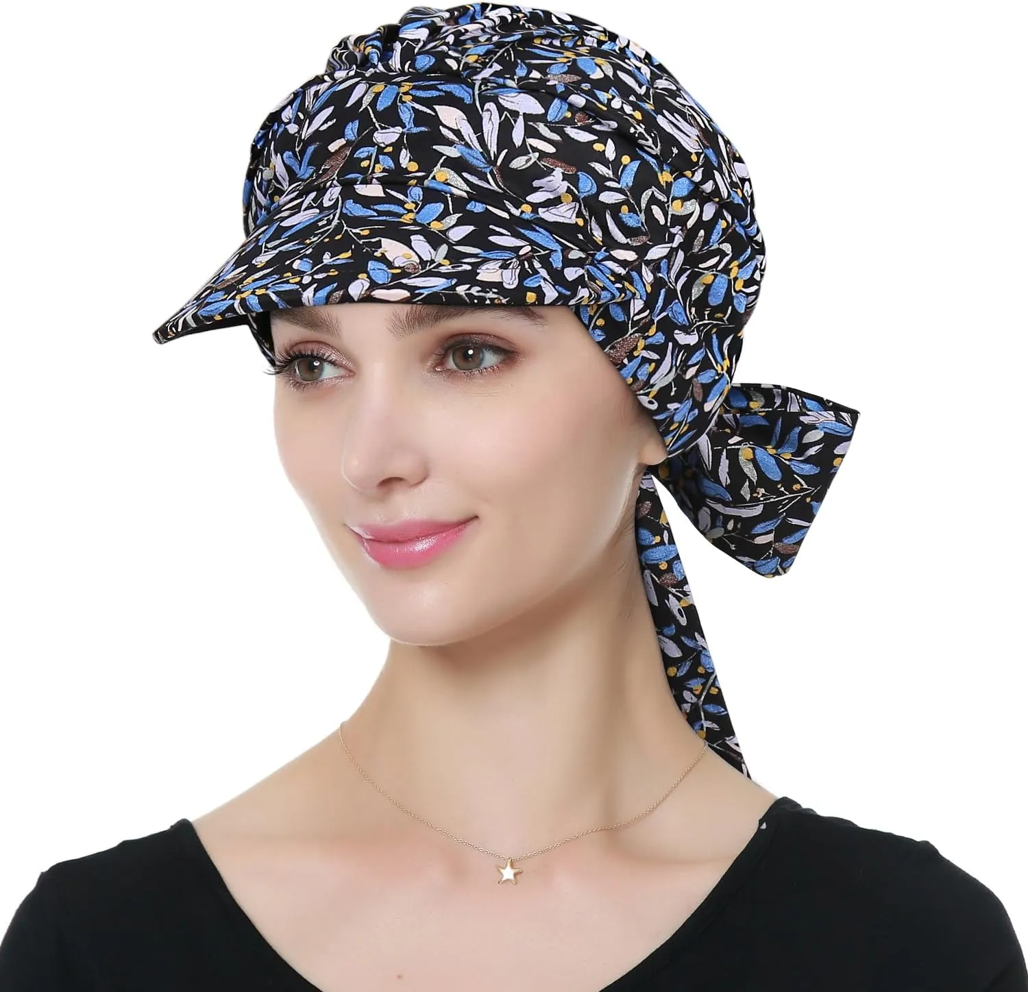 Alnorm Adjustable 100% Cotton Lace Up Turban Featuring Cotton Sweatbands Design