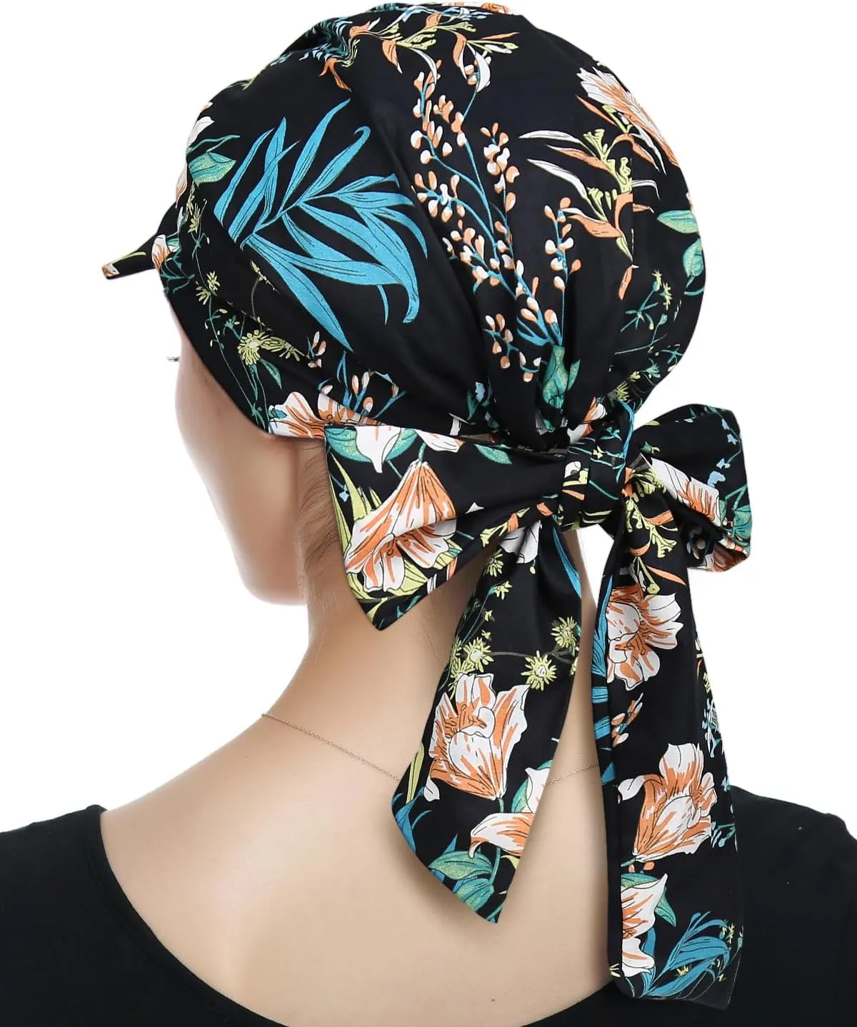 Alnorm Adjustable 100% Cotton Lace Up Turban Featuring Cotton Sweatbands Design