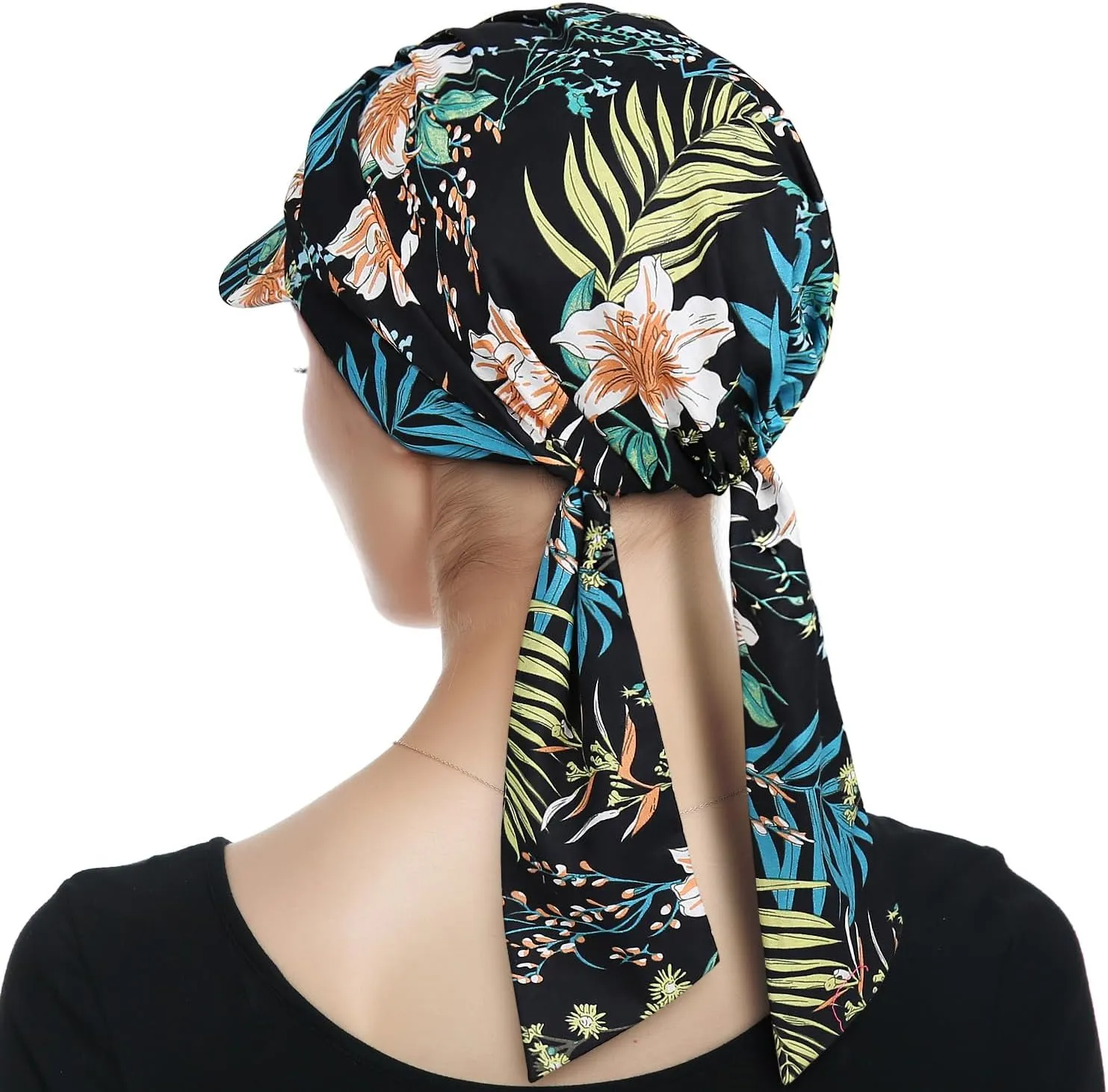 Alnorm Adjustable 100% Cotton Lace Up Turban Featuring Cotton Sweatbands Design