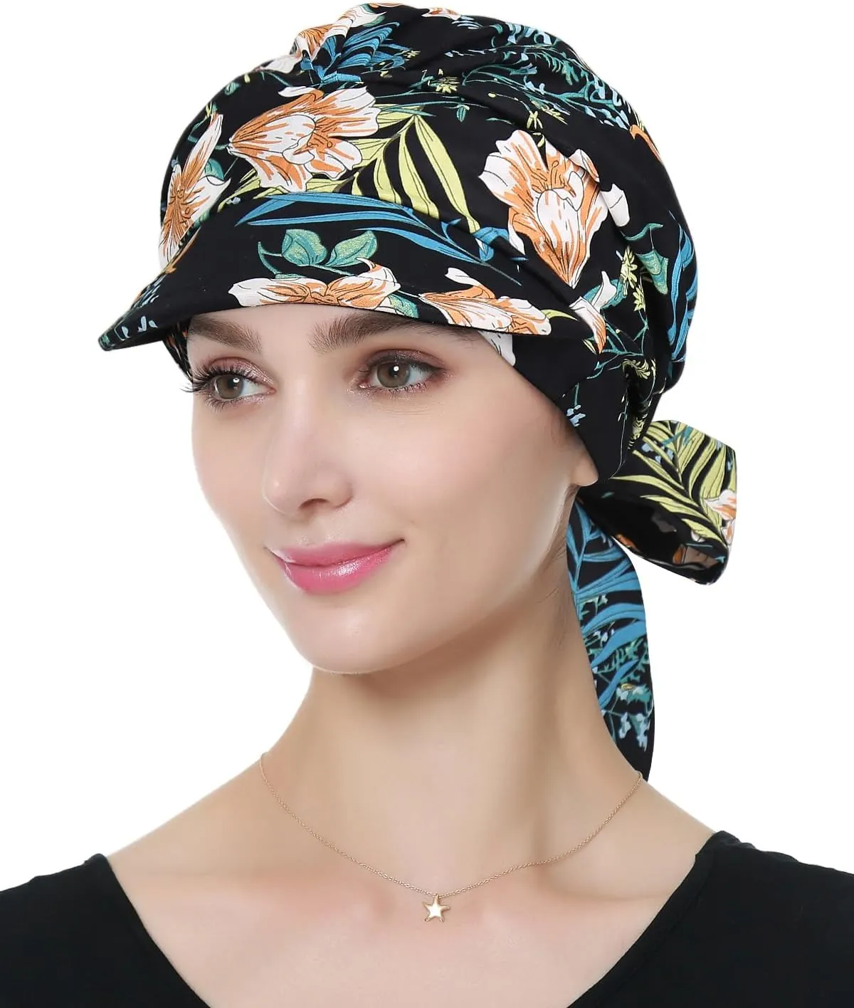 Alnorm Adjustable 100% Cotton Lace Up Turban Featuring Cotton Sweatbands Design