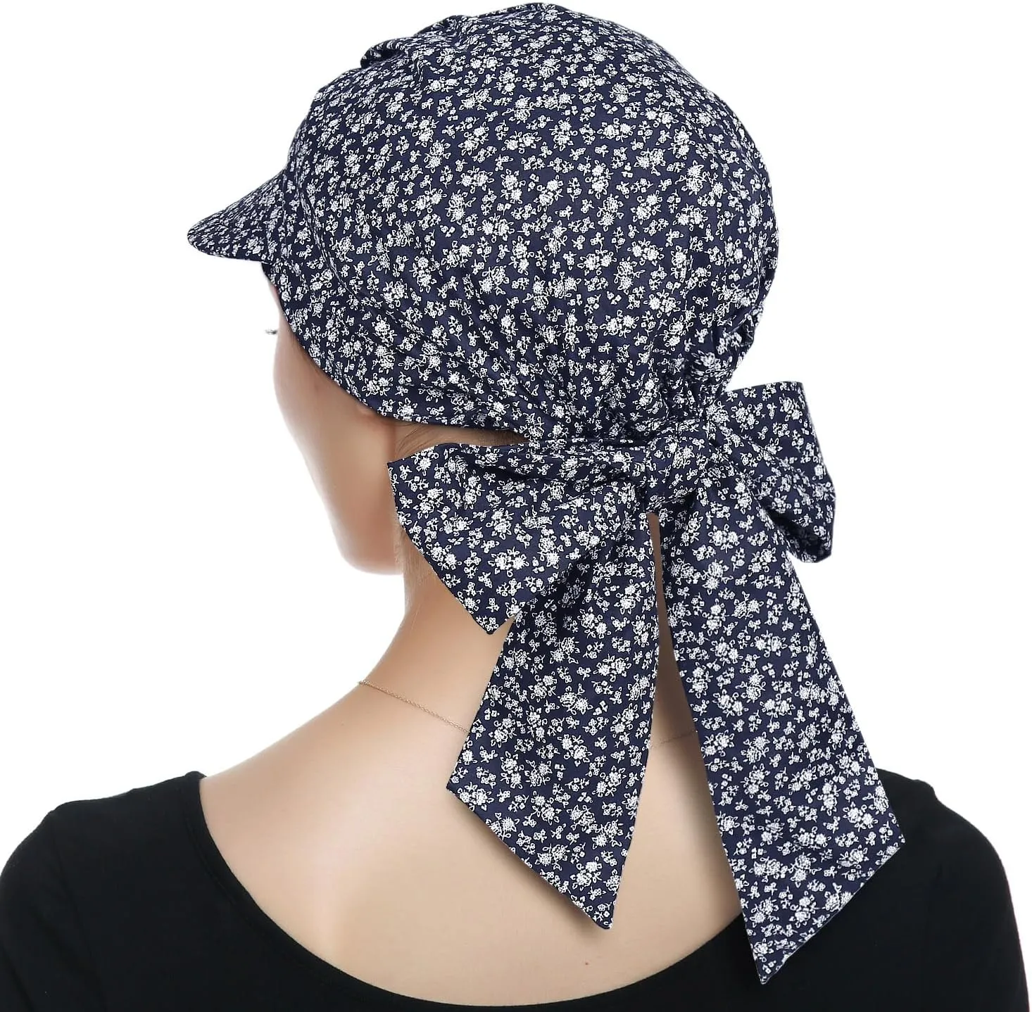Alnorm Adjustable 100% Cotton Lace Up Turban Featuring Cotton Sweatbands Design