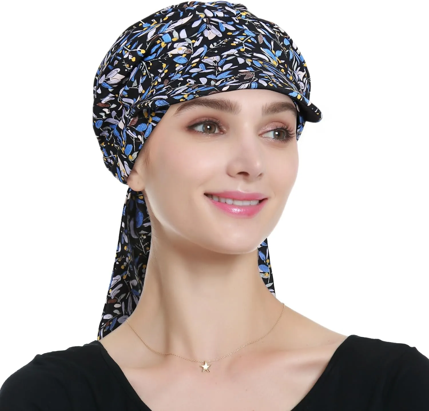 Alnorm Adjustable 100% Cotton Lace Up Turban Featuring Cotton Sweatbands Design
