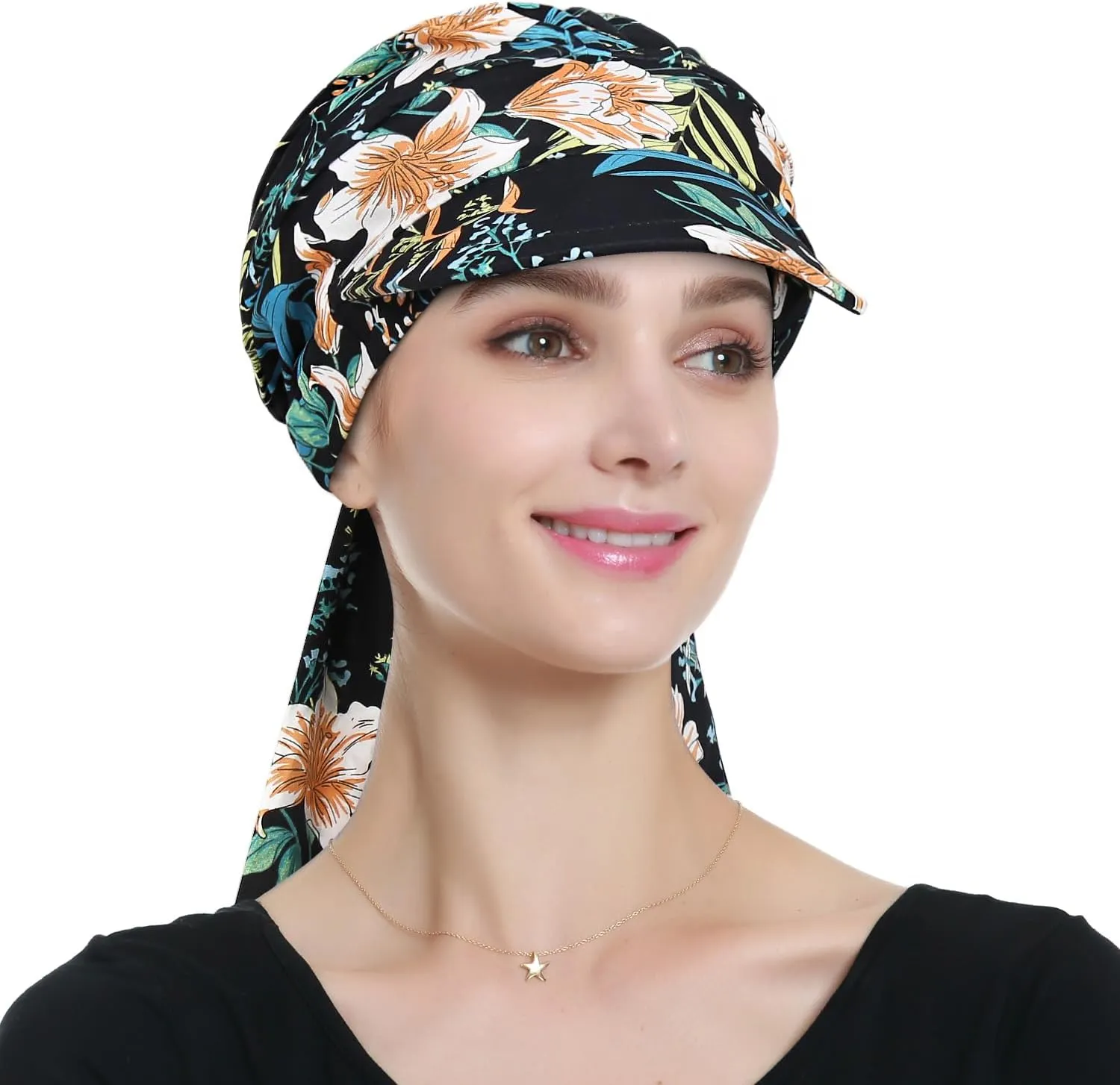 Alnorm Adjustable 100% Cotton Lace Up Turban Featuring Cotton Sweatbands Design