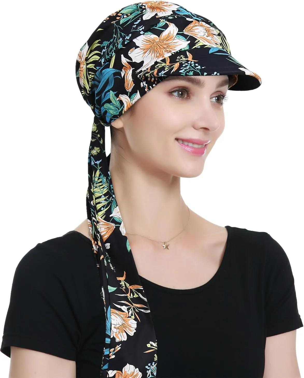 Alnorm Adjustable 100% Cotton Lace Up Turban Featuring Cotton Sweatbands Design