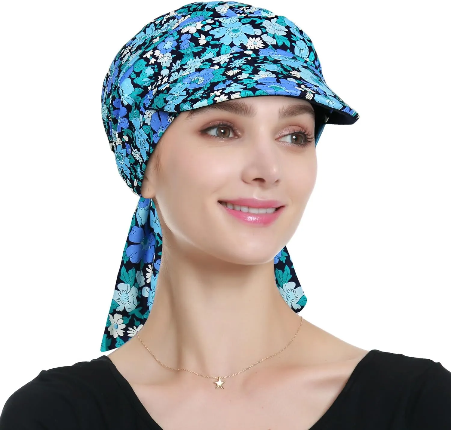 Alnorm Adjustable 100% Cotton Lace Up Turban Featuring Cotton Sweatbands Design