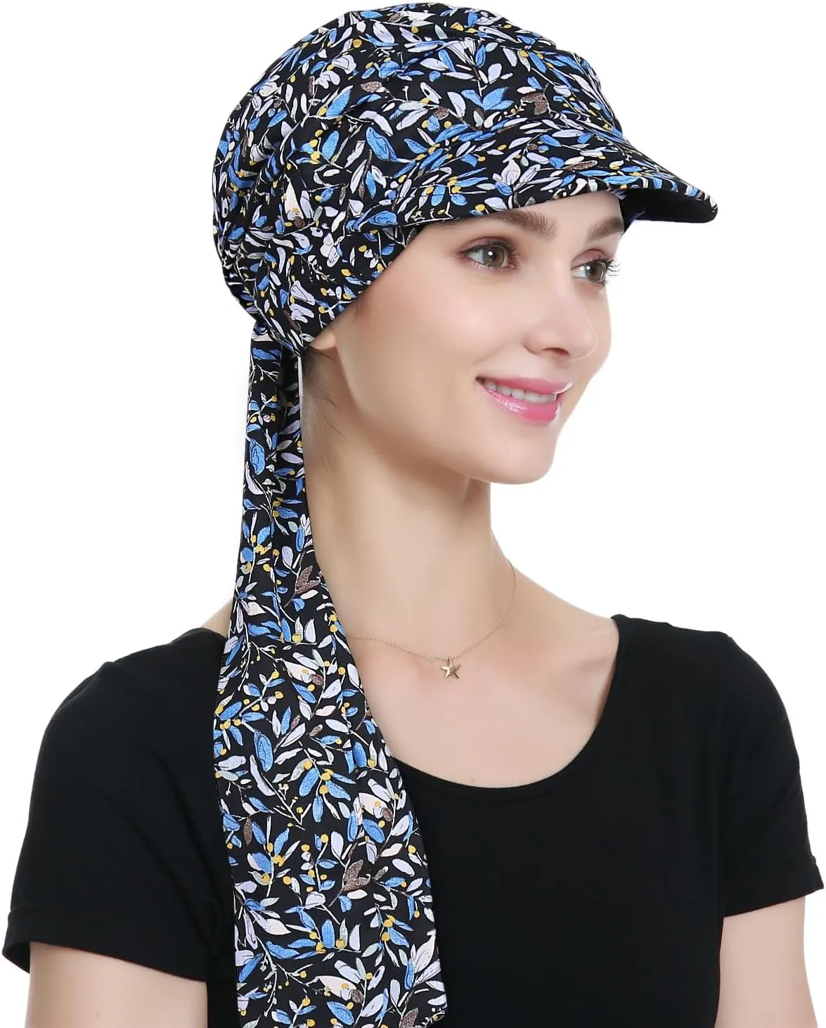 Alnorm Adjustable 100% Cotton Lace Up Turban Featuring Cotton Sweatbands Design