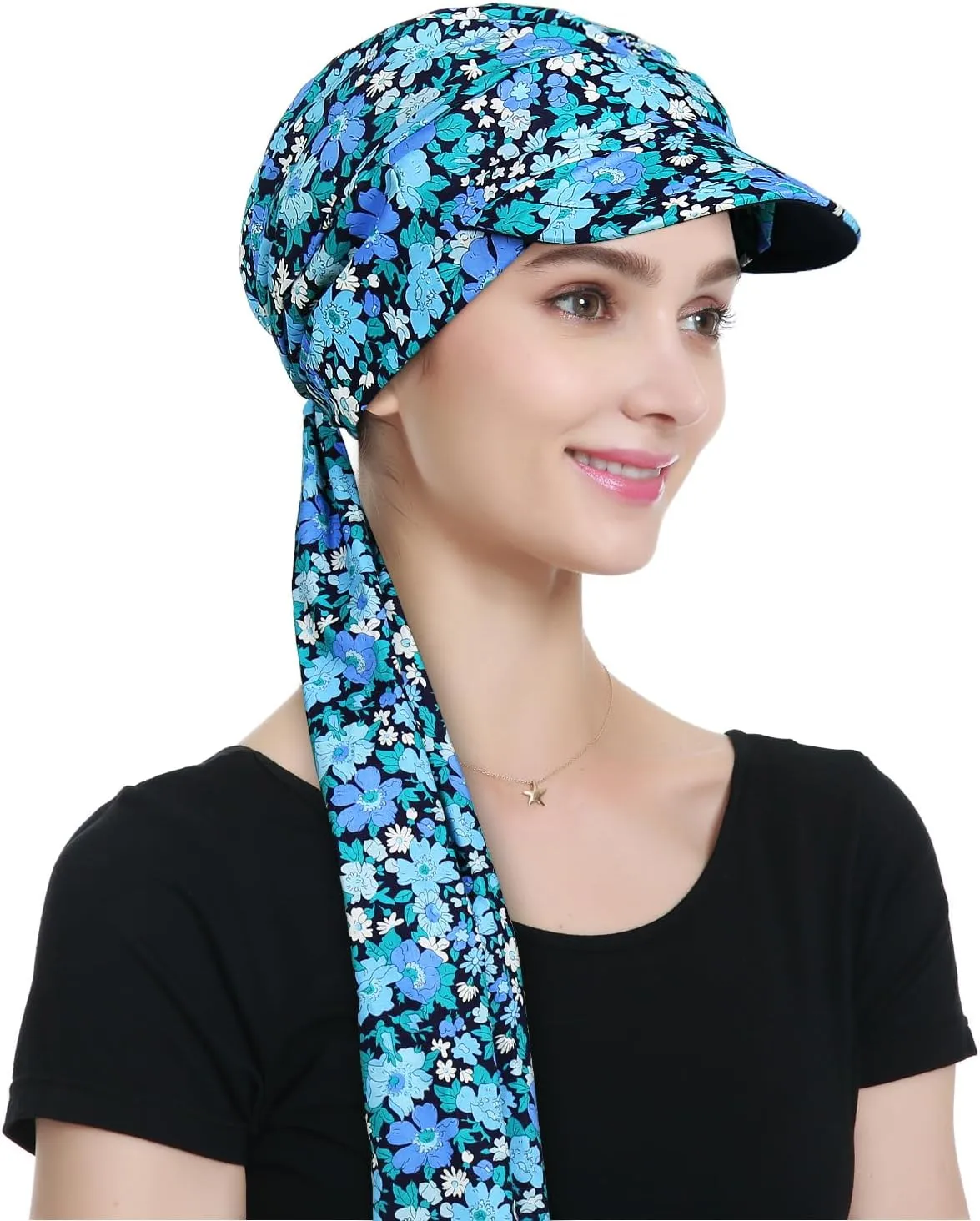 Alnorm Adjustable 100% Cotton Lace Up Turban Featuring Cotton Sweatbands Design