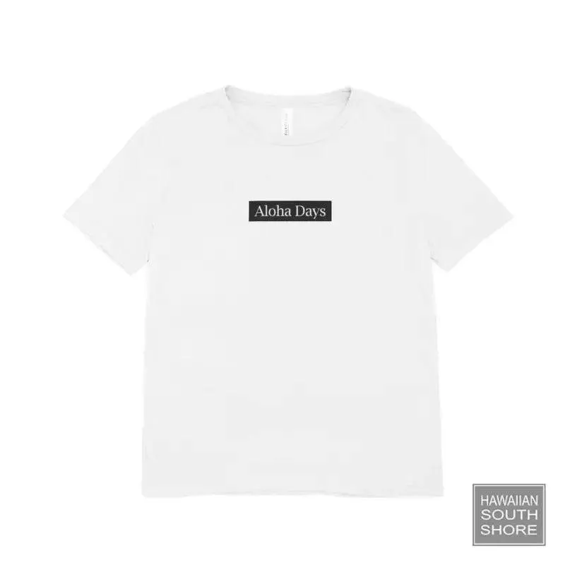 Aloha Days Kids  Box Logo LTD Made in Hawaii M-L White