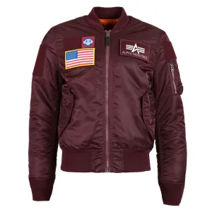 Alpha Industries Men's Maroon MA-1 Flex Slim Flight Jacket