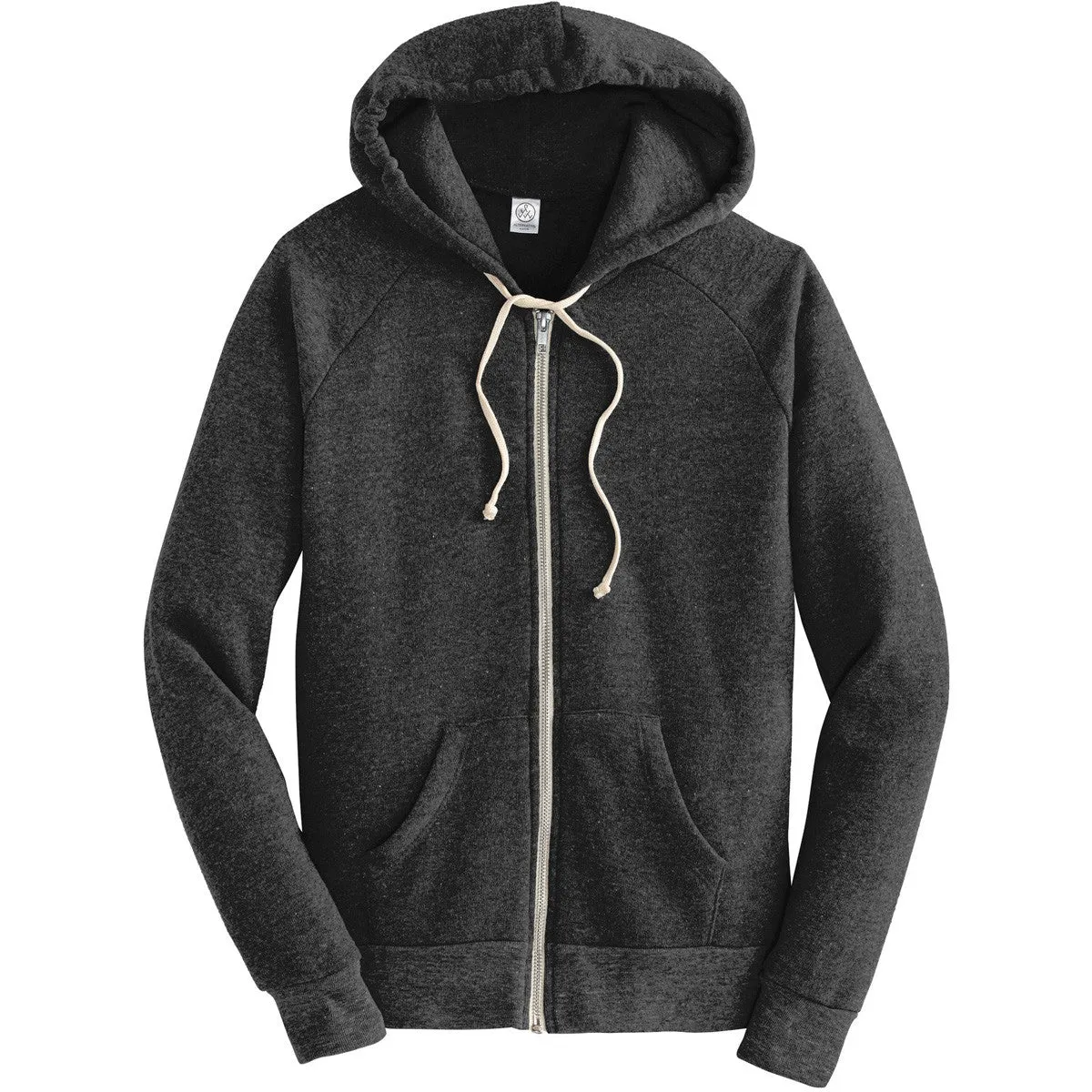 Alternative Apparel Women's Eco Black Adrian Eco-Fleece Full Zip Hoodie