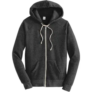 Alternative Apparel Women's Eco Black Adrian Eco-Fleece Full Zip Hoodie