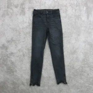 American Eagle Womens Jeans Skinny Leg Mid Rise Ankle Zip Pockets Black Size 4
