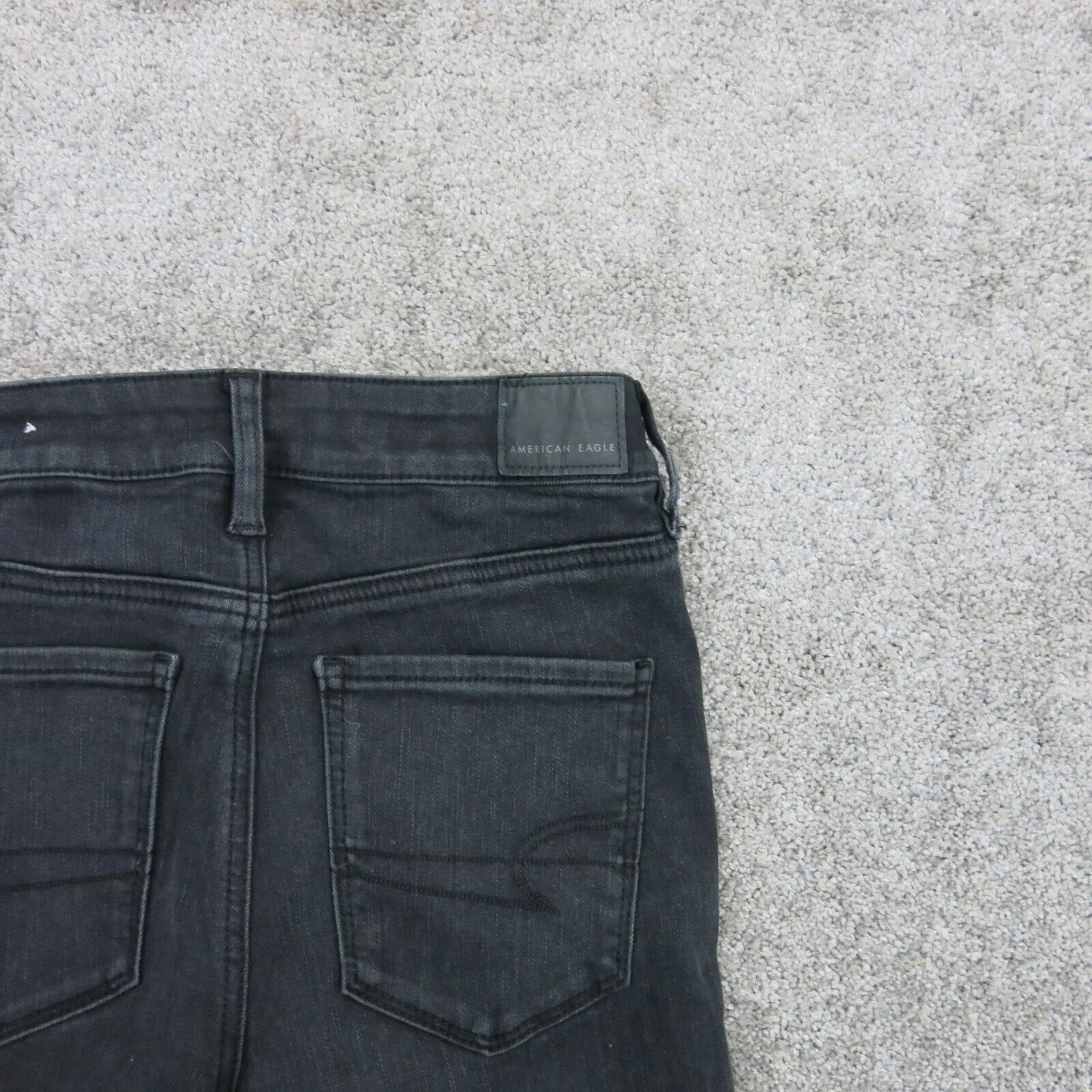 American Eagle Womens Jeans Skinny Leg Mid Rise Ankle Zip Pockets Black Size 4