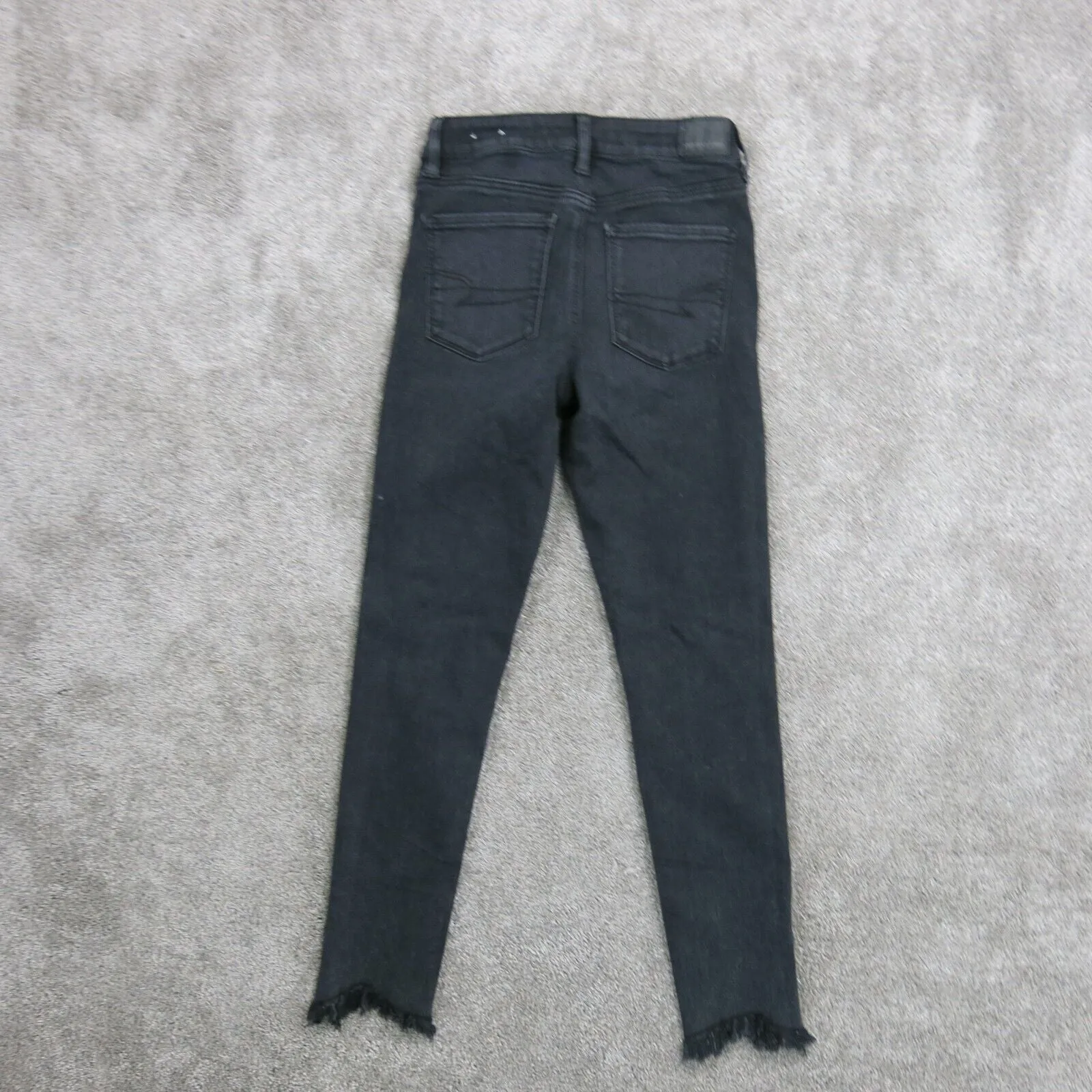 American Eagle Womens Jeans Skinny Leg Mid Rise Ankle Zip Pockets Black Size 4