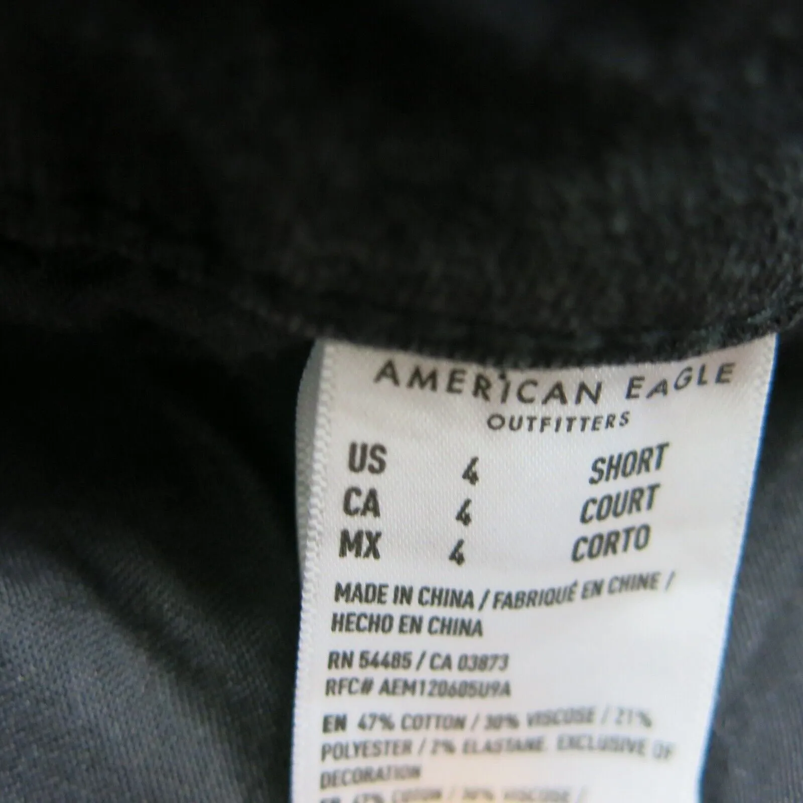 American Eagle Womens Jeans Skinny Leg Mid Rise Ankle Zip Pockets Black Size 4