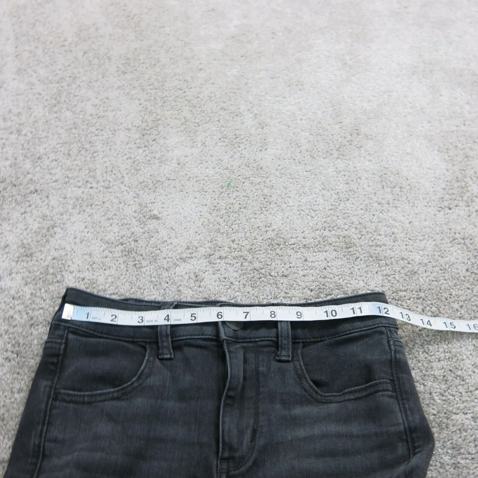 American Eagle Womens Jeans Skinny Leg Mid Rise Ankle Zip Pockets Black Size 4
