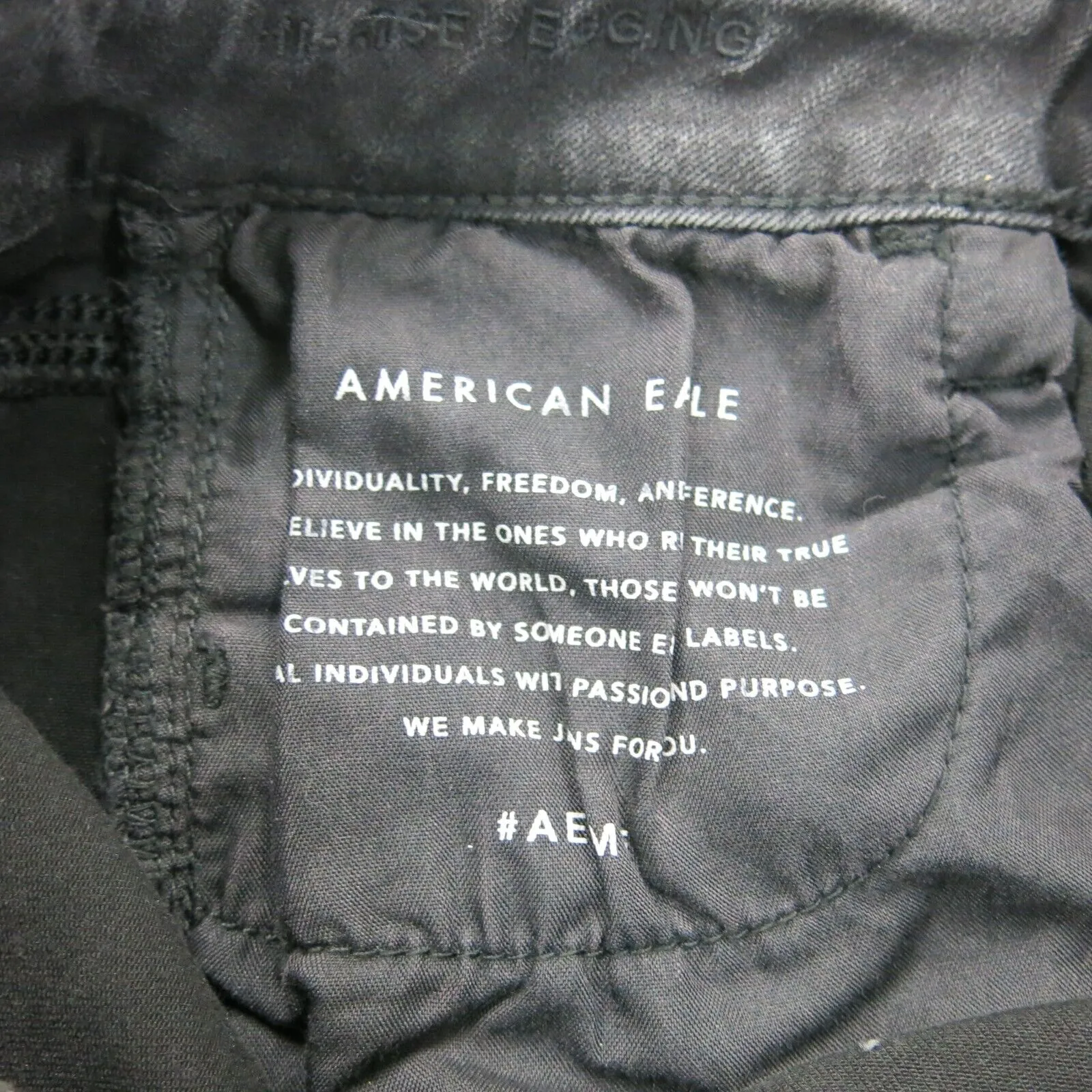 American Eagle Womens Jeans Skinny Leg Mid Rise Ankle Zip Pockets Black Size 4