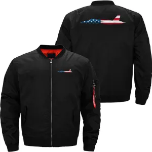 AMERICAN FLAG MILITARY JET BOMBER FLIGHT AVIATOR JACKET