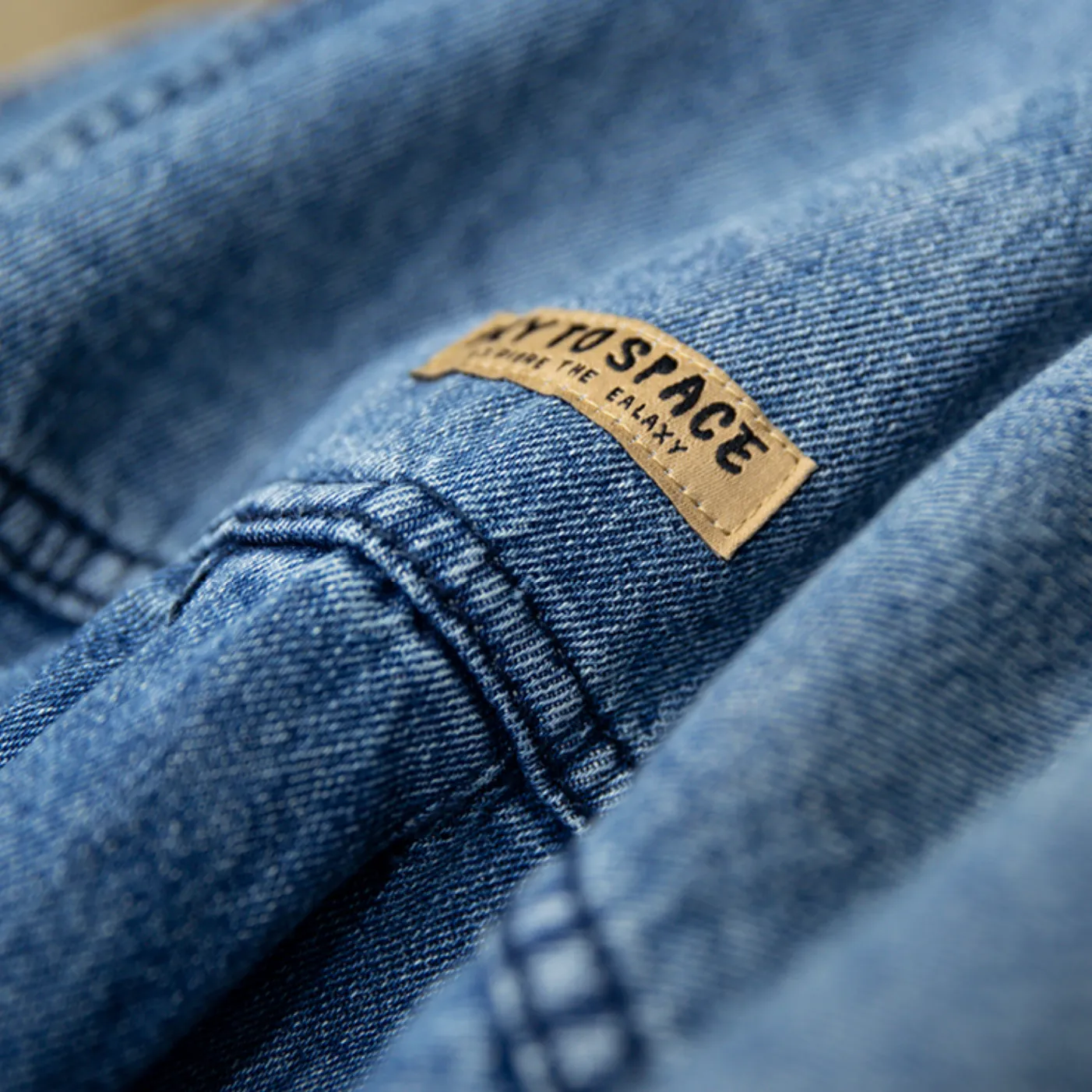 American Long-sleeved Denim Shirt P0761