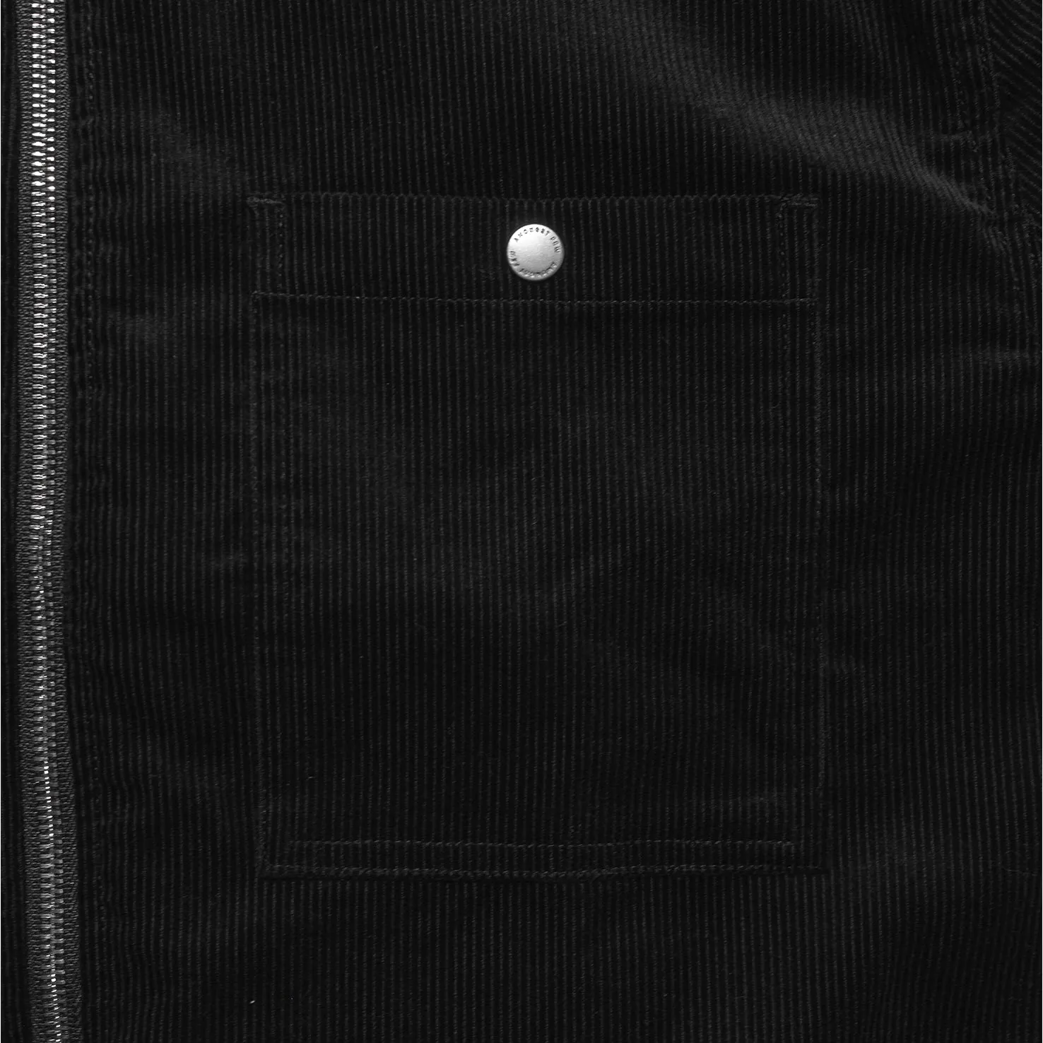 amongst few - Casual Corduroy Zip Shirt (Black)