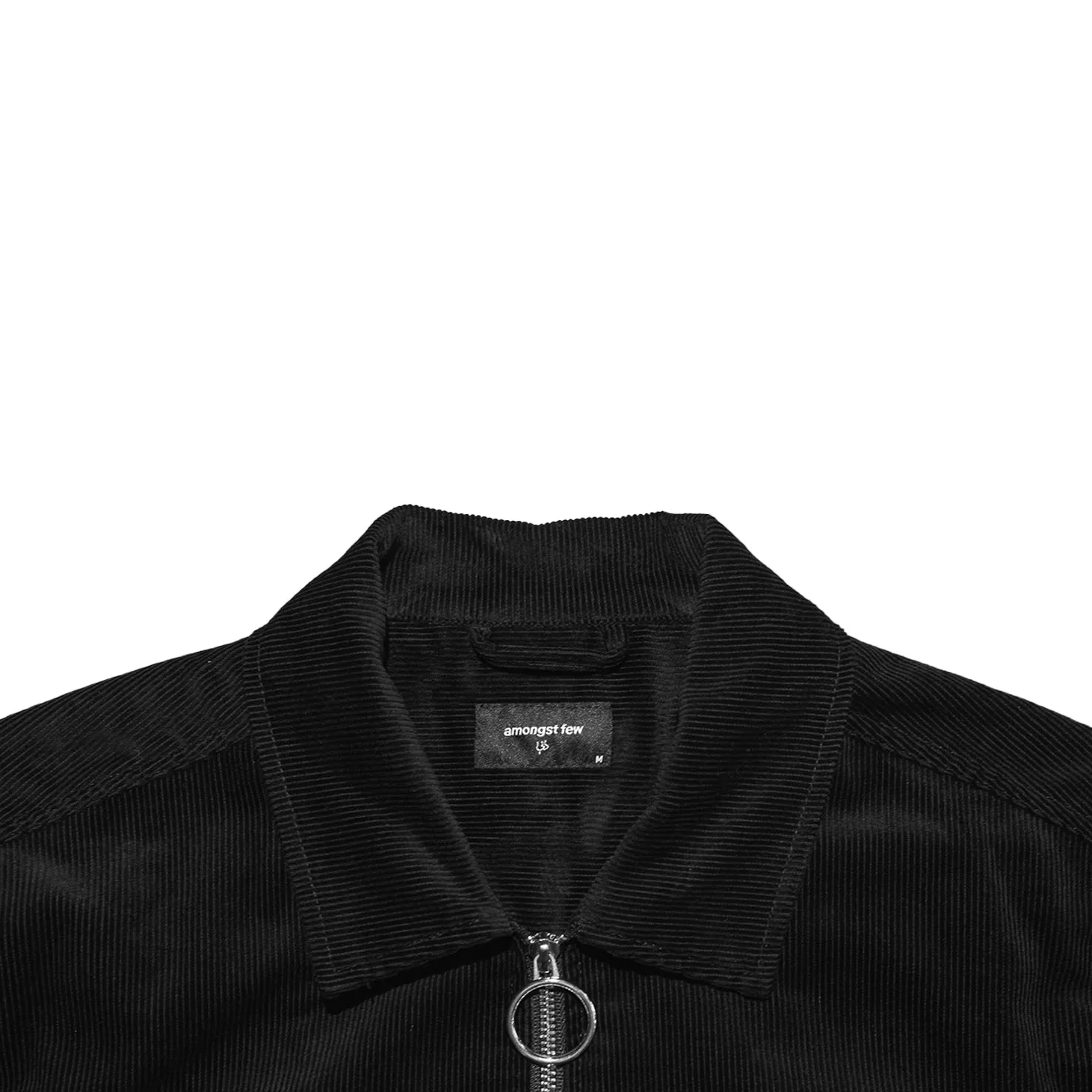 amongst few - Casual Corduroy Zip Shirt (Black)