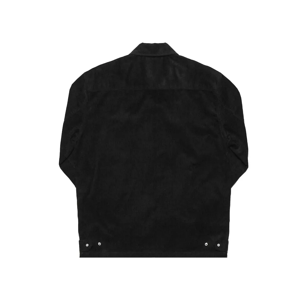 amongst few - Casual Corduroy Zip Shirt (Black)
