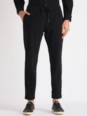 Antony Morato Men Black Solid Slim Fit Corduroy Trouser