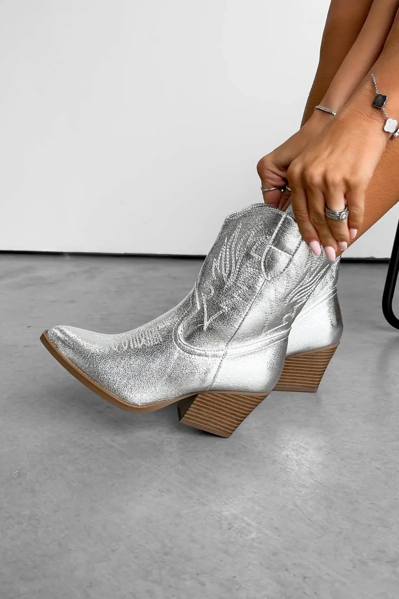 ARIZONA Western Cowboy Boots - Silver