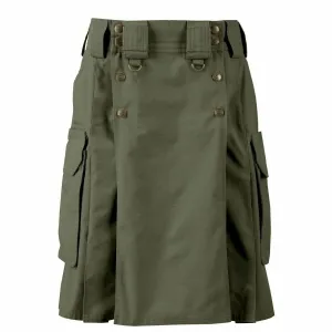Army Green  Combat Cargo Uniform Battle Utility Kilt Combat Duty Kilt Unique Style