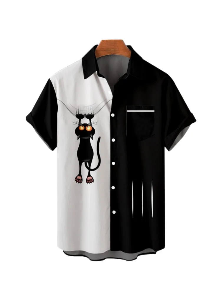 Ashore Shop Summer Mens Stripe Floral Printed Clothing Fashion 2023 Short Sleeve Male  Dazn Tops