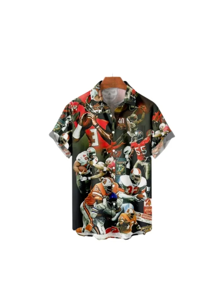 Ashore Shop Summer Mens Stripe Floral Printed Clothing Fashion 2023 Short Sleeve Male  Dazn Tops