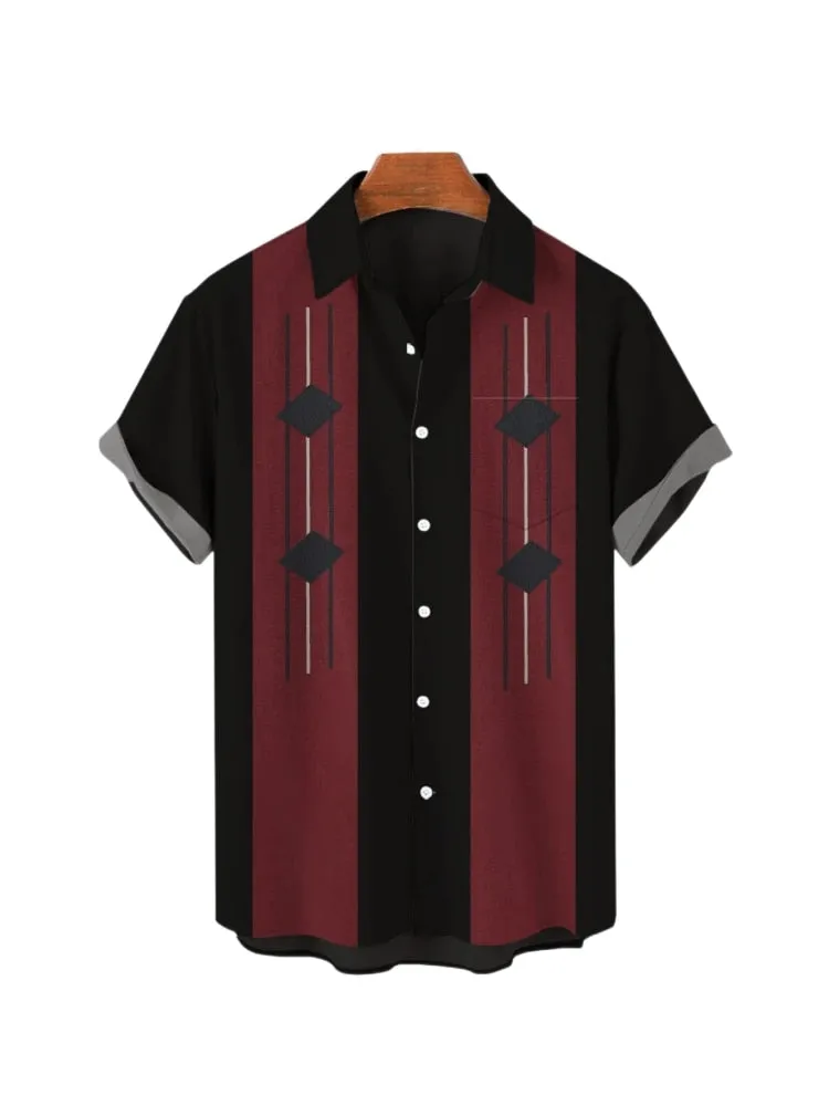 Ashore Shop Summer Mens Stripe Floral Printed Clothing Fashion 2023 Short Sleeve Male  Dazn Tops