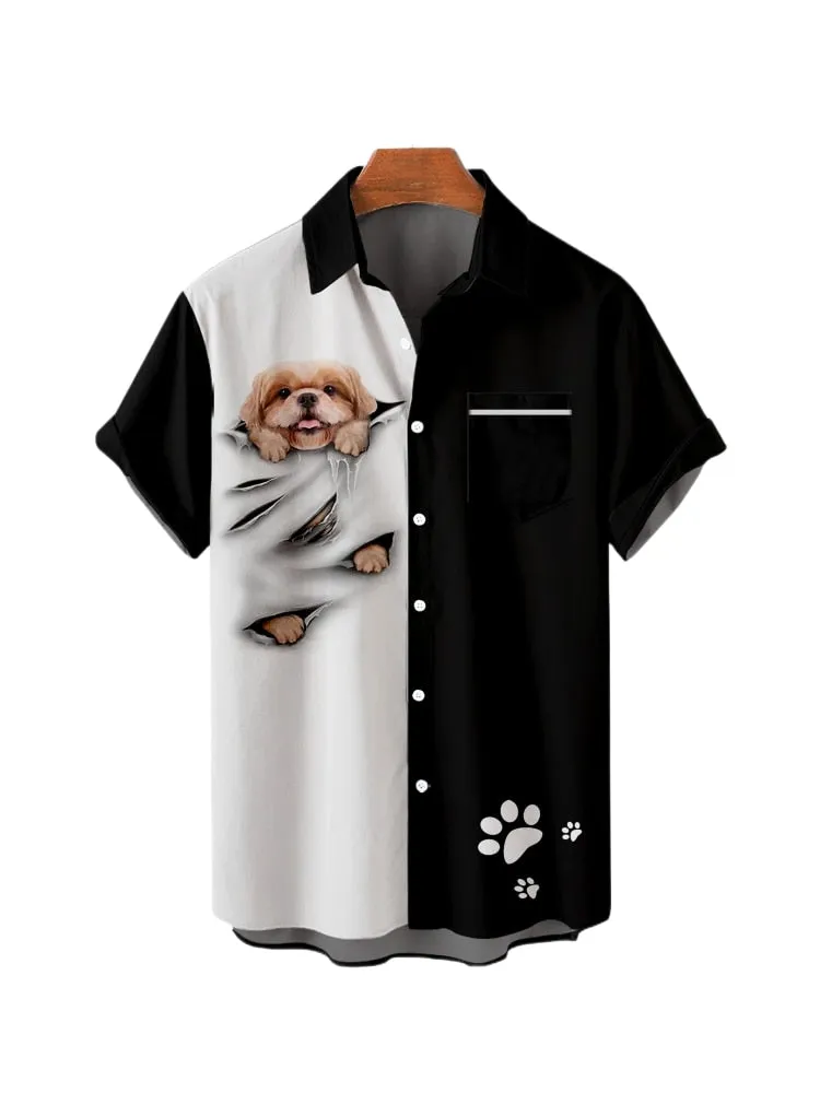 Ashore Shop Summer Mens Stripe Floral Printed Clothing Fashion 2023 Short Sleeve Male  Dazn Tops
