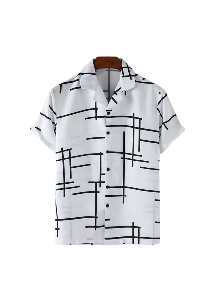 Ashore Shop Summer Mens Stripe Floral Printed Clothing Fashion 2023 Short Sleeve Male  Dazn Tops