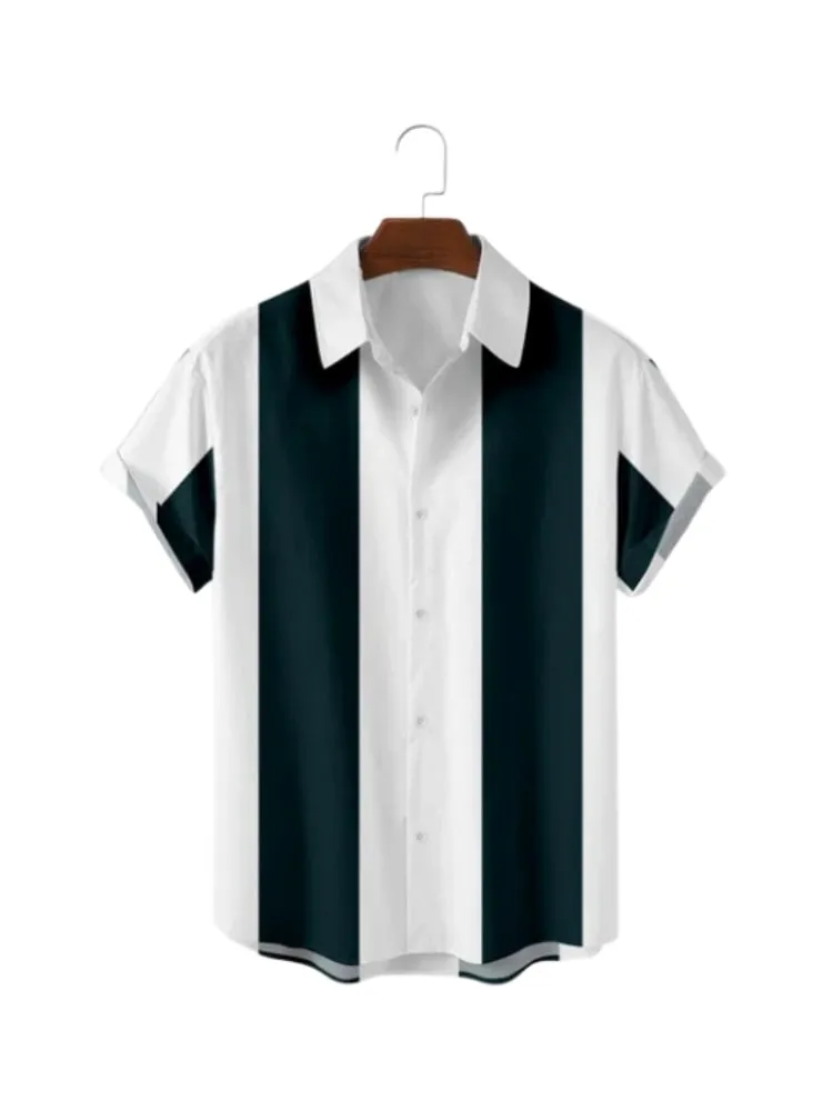 Ashore Shop Summer Mens Stripe Floral Printed Clothing Fashion 2023 Short Sleeve Male  Dazn Tops