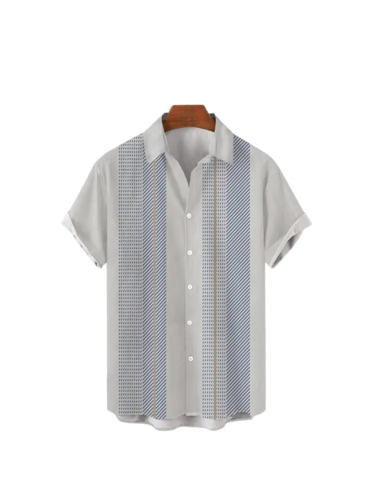 Ashore Shop Summer Mens Stripe Floral Printed Clothing Fashion 2023 Short Sleeve Male  Dazn Tops
