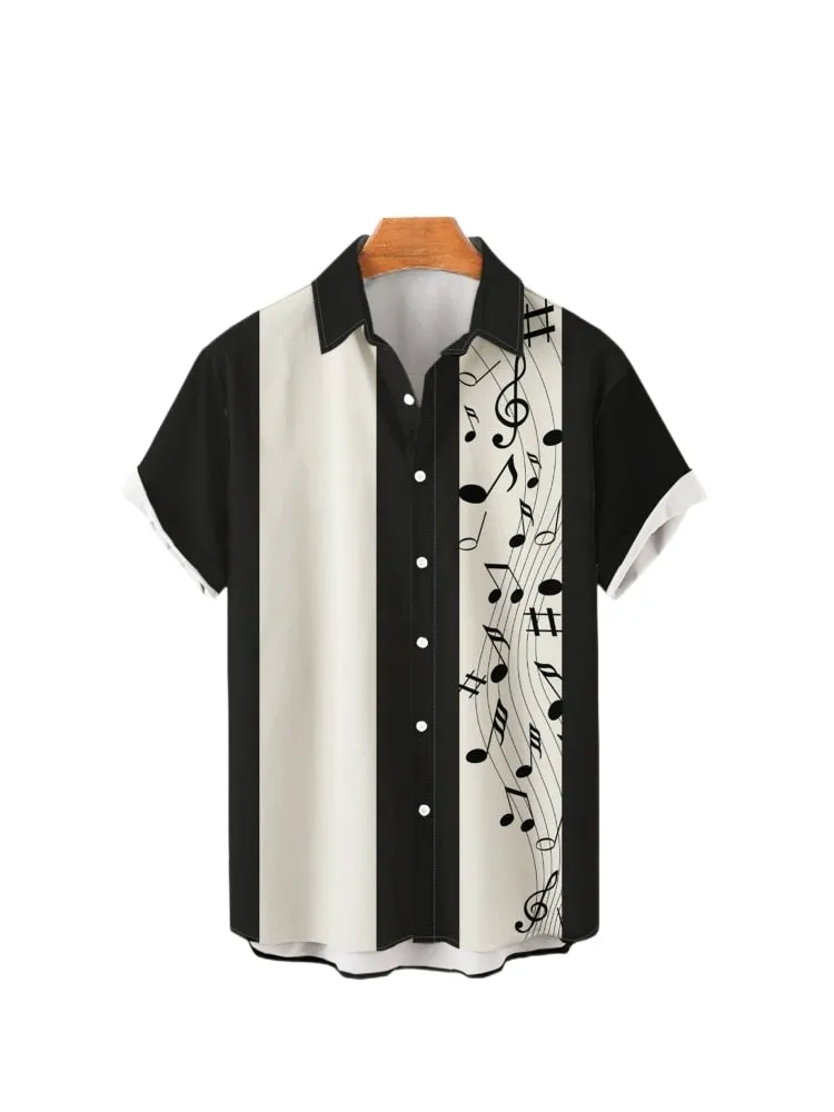 Ashore Shop Summer Mens Stripe Floral Printed Clothing Fashion 2023 Short Sleeve Male  Dazn Tops