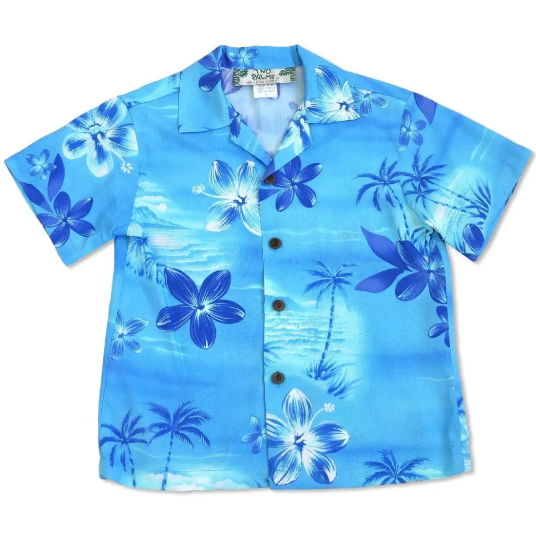 Aurora Blue Hawaiian Boy Shirt