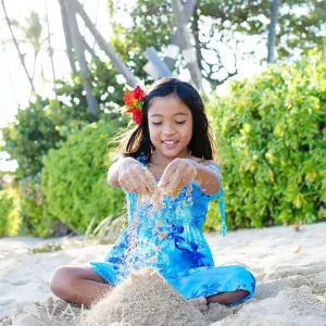 Aurora Blue Sunkiss Hawaiian Girl Dress