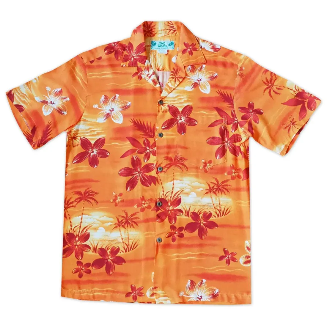 Aurora Orange Hawaiian Rayon Shirt