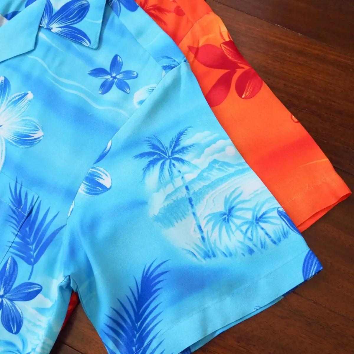 aurora orange hawaiian rayon shirt