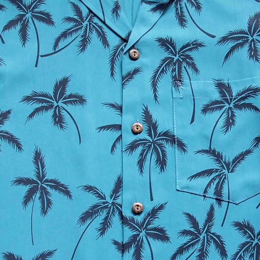 Balmy Blue Hawaiian Rayon Shirt