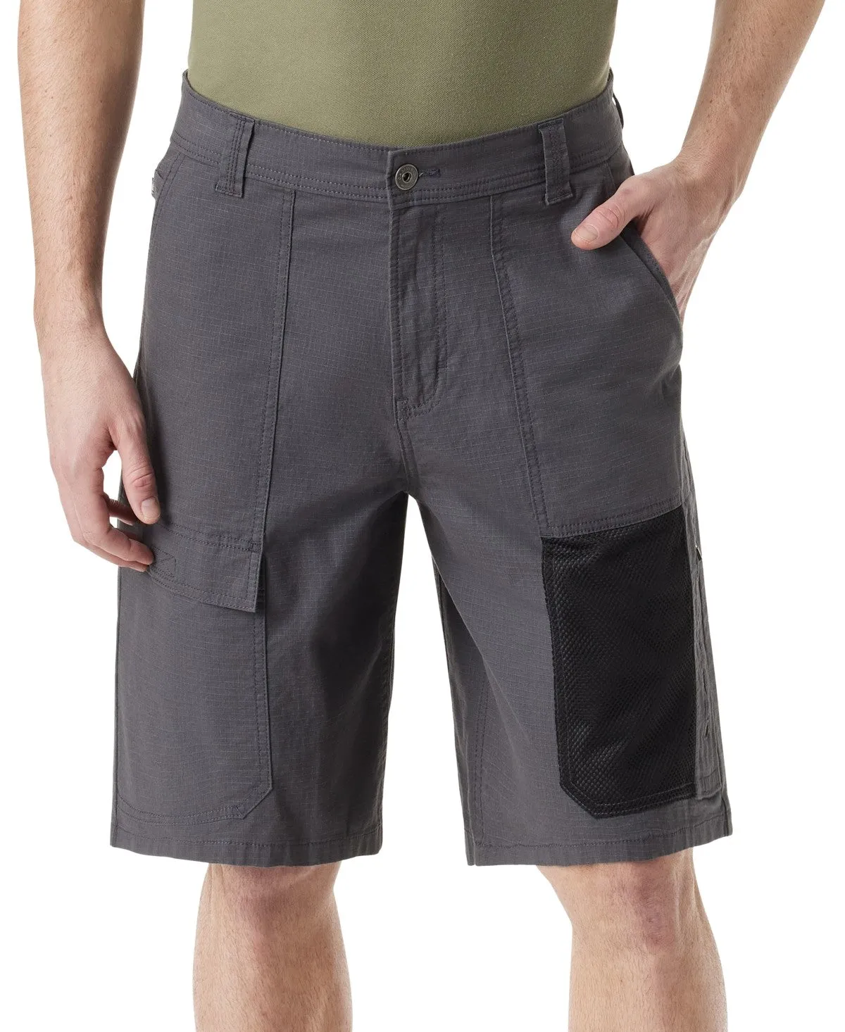 Bass Outdoor Mens Regular fit Cargo Shorts 34 / 11 Grey Solid