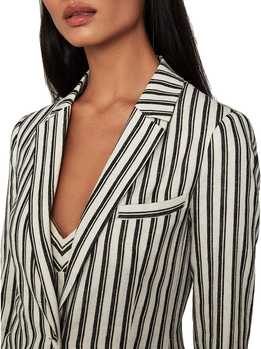 BCBGMAXAZRIA Women's Striped Long Sleeve Blazer