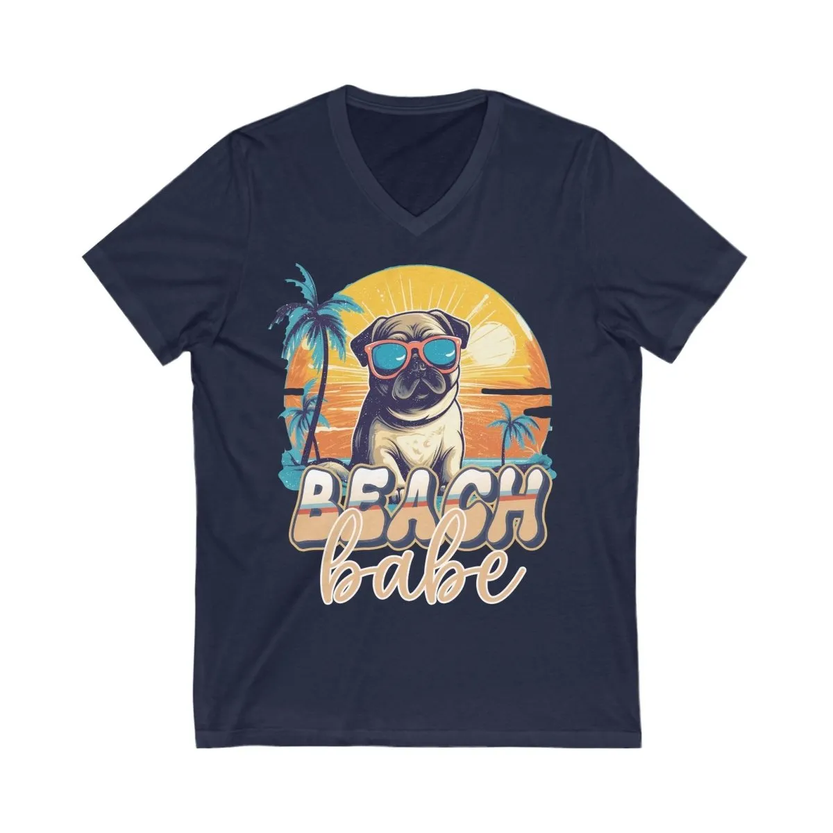 Beach Babe Unisex Jersey Short Sleeve V-Neck Tee
