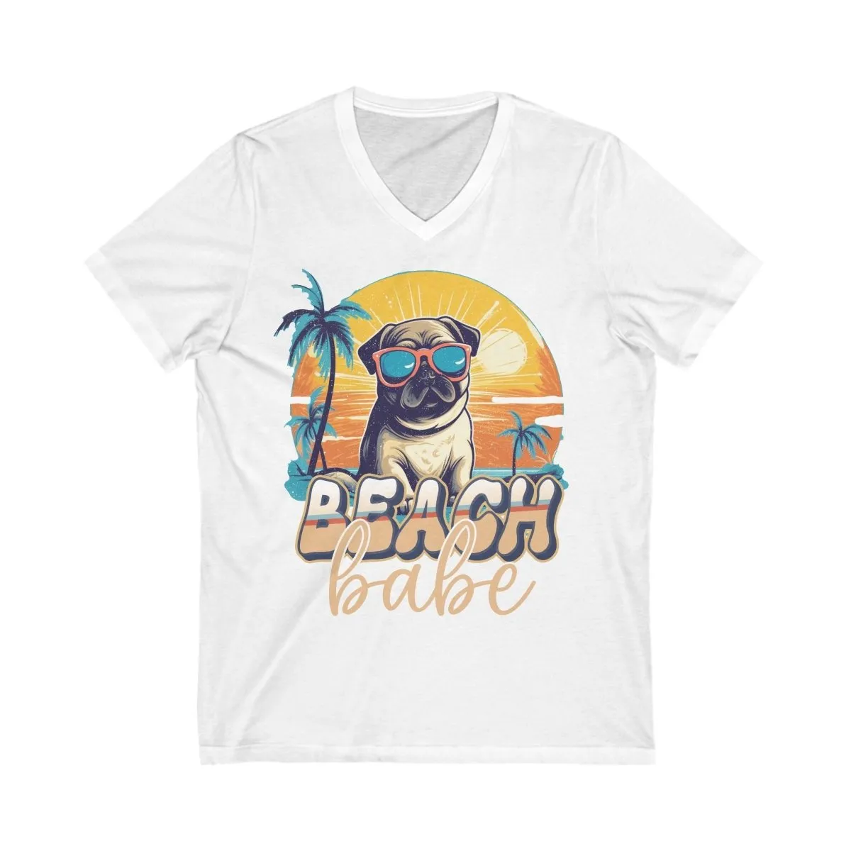 Beach Babe Unisex Jersey Short Sleeve V-Neck Tee