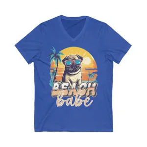 Beach Babe Unisex Jersey Short Sleeve V-Neck Tee